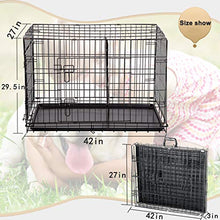 Load image into Gallery viewer, BestPet Dog Crate Double Door Folding Metal Dog Cage Plastic Tray Pet Crate Pet Cage W/Divider,24" 30" 36" 42" 48" (42" Dog Cage)