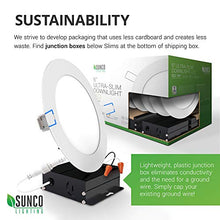 Load image into Gallery viewer, Sunco Lighting 6 Pack 6 Inch Slim LED Downlight with Junction Box, 14W=100W, 850 LM, Dimmable, 3000K Warm White, Recessed Jbox Fixture, Simple Retrofit Installation - ETL & Energy Star