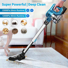 Load image into Gallery viewer, Cordless Vacuum Cleaner, 23Kpa 250W Brushless Motor Stick Vacume, Up to 40 Mins Runtime 2500mAh Rechargeable Battery, 5-in-1 Lightweight Handheld for Carpet Hard Floor Car Pet Hair, Blue-INSE S6