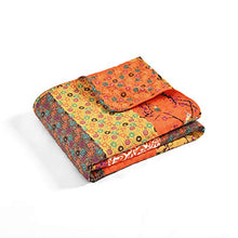 Load image into Gallery viewer, Lush Decor C19924P14-000, Tangerine Royal Empire Throw-Floral Stripe Reversible Design Blanket-60” x, 60 by 50-Inch