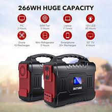 Load image into Gallery viewer, 300W Portable Power Station, BUTURE 266Wh Solar Outdoor Generator, 72000mAh 60W PD Power Bank with Dual 110V Pure Sine Wave AC Outlets 12V/10A DC Out, CPAP Battery Power Supply for Camping Emergency