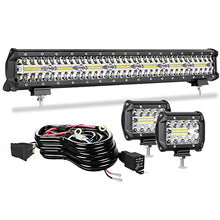 Load image into Gallery viewer, LED Light Bar TERRAIN VISION 20 Inch 420W Triple Row Flood Spot Combo Beam Off Road Light Bar 2pc 4 Inch 60W Driving Fog Lights with Wiring Harness for Trucks ATV UTV Jeep Boat Pickup