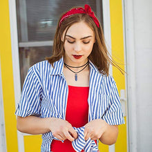 Load image into Gallery viewer, Aobei 5PCS Hexagonal Gemstone Pointed Reiki Chakra Pendant Necklace Gneuine Leather Choker for Women 14''