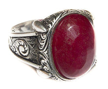 Load image into Gallery viewer, Falcon Jewelry Sterling Silver Men's Ring Handmade, Ruby Natural Gemstone