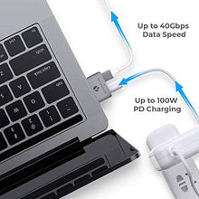 Load image into Gallery viewer, Afterplug Dual Type-C Short Extender, USB-C Thunderbolt 3 Female to Male Extension Adapter, 40Gbps, 100W PD, 5k Video for MacBook Pro 2020 2019 2018 2017 13" 15" 16" & MacBook Air with Case Cover