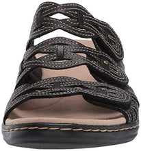 Load image into Gallery viewer, Clarks womens Leisa Faye Sandal, Black Leather, 9.5 US