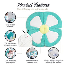 Load image into Gallery viewer, Organic Bamboo Baby Bath Flower Sink Insert Giftable 4PC Set | Baby Sink Bath Cushion, Bee Towel & Washcloth | Flower Baby Bath Sink Insert Infant Tub | Flower Bath Baby Bather for Newborns