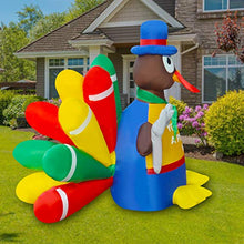 Load image into Gallery viewer, BLOWOUT FUN 6ft Inflatable Thanksgiving Turkey with Tableware LED Blow Up Lighted Decor Indoor Outdoor Holiday Art Decor Decorations