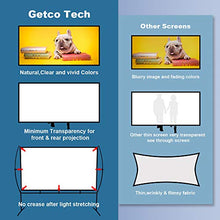 Load image into Gallery viewer, Projector Screen with Stand Foldable Portable Movie Screen 100 Inch(16:9), HD 4K Double Sided Projection Screen Indoor Outdoor Projector Movies Screen for Home Theater (100 Inch) …