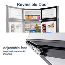 Load image into Gallery viewer, Euhomy Mini Fridge with Freezer, 3.2 Cu.Ft Compact Refrigerator with freezer, 2 Door Mini Fridge with freezer, Upright for Dorm, Bedroom, Office, Apartment- Food Storage or Drink Beer, Silver