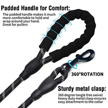 Load image into Gallery viewer, COOYOO 2 Pack Dog Leash 5 FT Heavy Duty - Comfortable Padded Handle - Reflective Dog Leash for Medium Large Dogs with Collapsible Pet Bowl