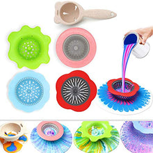 Load image into Gallery viewer, Acrylic Pouring Strainers, Angela&Alex 5 PCS Flow Painting Tools Christmas DIY Kits Drawing Sets Flower Strainers Plastic Silicone Drain Basket Unique Pattern Train Art Supplies