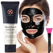 Load image into Gallery viewer, AsaVea Black Peel Off Mask with Brush,Blackhead Remover Charcoal Blackhead Remover, Deep Cleansing, Pore Shrinking, Acne and Oil Control, Anti Aging 80 gram