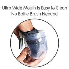 Load image into Gallery viewer, Baby Brezza Two Piece Natural Baby Bottle with Lid - Ergonomic, Wide Neck Design Makes it The Easiest to Clean - Modern Look - Anti-Colic - BPA Free Plastic - Grey – 5oz – 3 Bottles