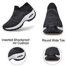 Load image into Gallery viewer, Women's Tennis Shoes Lightweight - Walking Shoes Slip on Mesh Air Cushion Athletic Shoes Work Driving Comfortable Running Shoes Purple 5.5