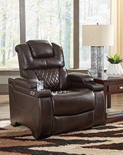 Load image into Gallery viewer, Signature Design by Ashley Warnerton Power Recliner Adjustable Headrest Chocolate