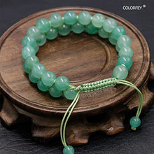 Load image into Gallery viewer, Green Aventurine Crystal Bracelet for Women, COLORFEY Handmade Real Aventurine Crystal Beads Bracelet 8mm Double-Layer, Heart Chakra Healing Stone Bracelet for Meditation fit for 6.7-8in