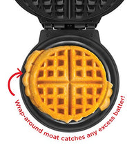 Load image into Gallery viewer, Chefman Anti-Overflow Belgian Waffle Maker w/ Shade Selector, Temperature Control, Mess Free Moat, Round Iron w/ Nonstick Plates & Cool Touch Handle, Measuring Cup Included, Black