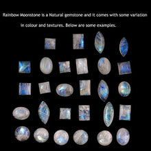 Load image into Gallery viewer, Genuine Rainbow Moonstone 10x14mm Pear & .925 Silver Plated Handmade Solitaire Ring (Size-8)