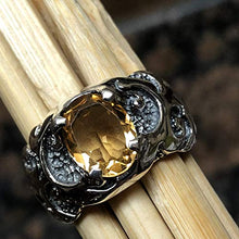 Load image into Gallery viewer, Natural 2ct Golden Citrine 925 Solid Sterling Silver Unisex Ring Size 7.25