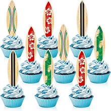 Load image into Gallery viewer, 48 Pieces Surfboard Cupcake Toppers Surfboard Beach Cake Decorations Surfboard Mini Accents for Swimming Pool Summer Beach Party Luau Birthday Baby Shower Party Supplies