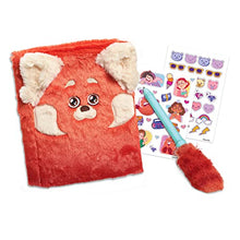 Load image into Gallery viewer, Just Play Disney and Pixar Turning Red Plush Secret Journal with UV Light Pen, Hidden Compartment, and Sticker Sheets