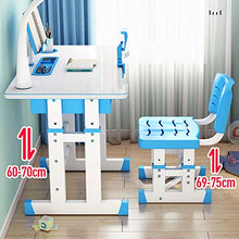 Load image into Gallery viewer, Kids Desk and Chair Set, Height Adjustable Kids Table and Chair Set, Home School Use Anti-Reflective Children Study Table with LED Light/Reading Board/Pull-Out Drawer (70 x 50cm, Not tiltable Pink)