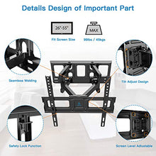 Load image into Gallery viewer, TV Wall Mount Bracket Full Motion Dual Swivel Articulating Arms Extension Tilt Rotation, Fits Most 26-55 Inch LED, LCD, OLED Flat&Curved TVs, Max VESA 400x400mm and Holds up to 99lbs by Pipishell