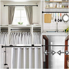 Load image into Gallery viewer, Ausemku Shower Curtain Rod Tension - 26-40 Inch Never Rust Non-Slip Spring Tension Curtain Rod No Drilling Stainless Steel Curtain Rod Use Bathroom Kitchen(Black)