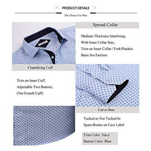 Load image into Gallery viewer, Alex Vando Mens Printed Dress Shirts Long Sleeve Regular Fit Button Down Shirt,Lt Blue863,Large