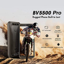 Load image into Gallery viewer, Blackview BV5500 pro- Rugged Cell Phone Unlocked 4G LTE (AT&T/T-Mobile), 5.5 inch FHD+, 4400mAh Battery, 3GB RAM+16GB Memory, Android 9 Rugged Phone, IP68 Waterproof Outdoor Smartphone, Dual SIM/NFC
