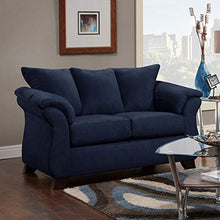 Load image into Gallery viewer, Roundhill Furniture Aruca Navy Blue Microfiber Pillow Back Sofas,