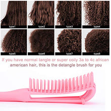 Load image into Gallery viewer, Detangling Brush Set with Edge Brush and Comb Cleaner Brush, Hair Detangler Brush for Afro Woman Textured 3a to 4c Oil Long Thick Curly Hair, for Home and Salon (4 Pieces)