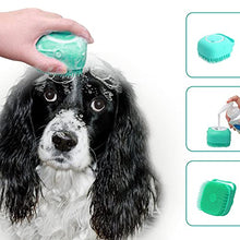Load image into Gallery viewer, ELEGX Pet Grooming Bath Massage Brush with Soap and Shampoo Dispenser Soft Silicone Bristle for Long Short Haired Dogs Cats Shower (Yellow)