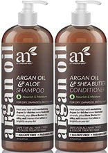Load image into Gallery viewer, artnaturals Moroccan Argan Oil Shampoo and Conditioner Set - (2 x 16 Fl Oz / 473ml) - Volumizing & Moisturizing - Gentle on Curly & Color Treated Hair