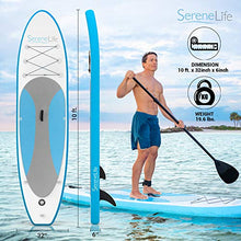 Load image into Gallery viewer, SereneLife Inflatable Stand Up Paddle Board (6 Inches Thick) with Premium Accessories & CarryBag | Wide Stance, Bottom Fin for Paddling, Surf Control, Non-Slip Deck