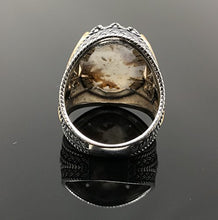 Load image into Gallery viewer, KAR Rare Find 925K Sterling Silver Yemeni Agate(Aqeeq) Men's Ring P5C (11)