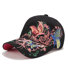 Load image into Gallery viewer, Women Baseball Caps, Adjustable Breathable Embroidered Sun Hat for Sport Golf Mesh Sunbonnet Outdoor Black
