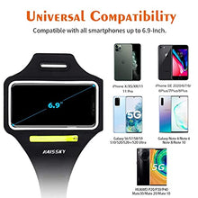 Load image into Gallery viewer, Cell Phone Armband Water Resistant Running Armband for iPhone 12 11 13 Pro Max XS XR 8 7 Plus, Samsung S20 S21 S10 Up to 6.9", Running Phone Holder Sport Arm Bands for Gym Exercise Workout, Key Pocket