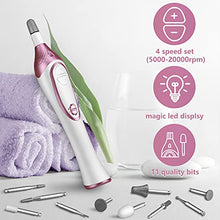 Load image into Gallery viewer, ISTON 36-piece Professional Manicure & Pedicure Kit, Cordless Nail Drill Machine, 20000RPM,11Pcs Bits, 4 Speed, Electric Nail File Set, Nails Care Kits, Manicure Pedicure Tools, Storage Case