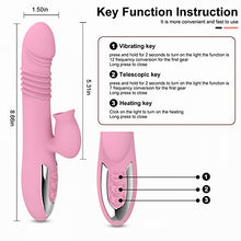 Load image into Gallery viewer, Telescopic Toys Thrusting Viberate Sexy Waterproof Sucking Massage Rocking Adults Adult Toys Whisper Quiet Heatng 360°Rotating G Spotter Toys Perfect Travel