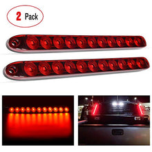 Load image into Gallery viewer, Nilight - TL-10 2PCS 16” 11 LED Red Trailer Light Bar for Park Stop Turn signals Tail Brake Light DOT Compliant IP65 Waterproof Truck Trailer Marker ID Bar, 2 Years Warranty