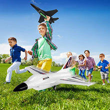 Load image into Gallery viewer, Allaugh 2 Pack Airplane Launcher Toy, 13.3'' Jet F-16 Fighting Falcon, Catapult Plane Game Boy Toys for Kids Outdoor Flying Toys Birthday Gifts for 4 5 6 7 8 9 10 12 Year Old Boys Girls, Black+white