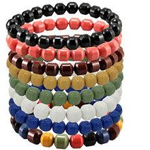 Load image into Gallery viewer, eleeColorful Power Health Ion Tourmaline Beads Stretch Bracelet Wristband Balance w/Box (Green)