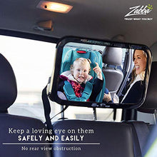 Load image into Gallery viewer, Shatterproof Baby Backseat Mirror for Car - View Infant in Rear Facing Car Seat - Newborn Safety With Secure Crash Tested Headrest Double-Strap - Essential Car Seat Accessories