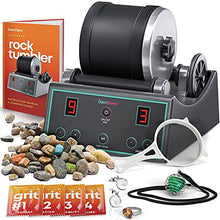 Load image into Gallery viewer, Advanced Professional Rock Tumbler Kit - with Digital 9-Day Polishing Timer & 3 Speed Settings - Turn Rough Rocks into Beautiful Gems : Great Science & STEM Gift for Kids All Ages : Geology Toy