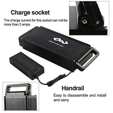 Load image into Gallery viewer, 36V 500W Ebike Battery,Lithium ion Bicycle Battery 36V 10AH/ 12.5AH/15AH/17.5AH for 500W Bike Motor with Charger, Battery Level Light and Safe Lock, Waterproof Shell (36V 10AH 500W(no Rack))