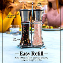 Load image into Gallery viewer, Willow & Everett Salt and Pepper Grinder Set - Stainless Steel Refillable Salt & Peppercorn Shakers