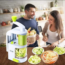 Load image into Gallery viewer, Spiralizer Vegetable Slicer (4-in-1 Rotating Blades) Heavy Duty Veggie Spiralizer with Strong Suction Cup, Zucchini Spiral Noodle/Zoodle/Spaghetti/Pasta Maker ( Recipe Book and Cleaning Brush)