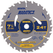 Load image into Gallery viewer, IRWIN Tools MARATHON Carbide Corded Circular Saw Blade, 7 1/4-inch, 24T (24030)